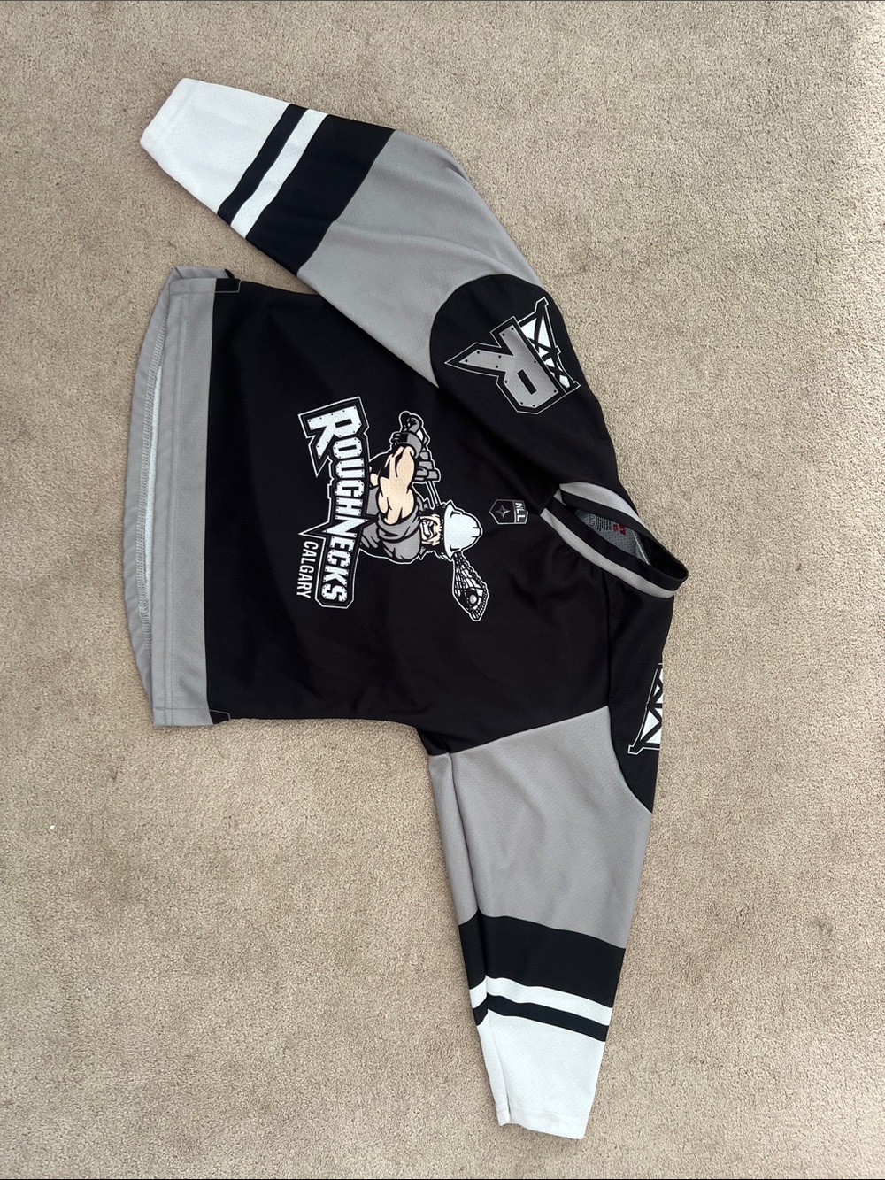 Calgary Roughnecks Black & Gray Lacrosse Jersey YOUTH XS